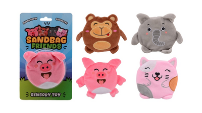 Johntoy schattige dieren sandbaggers op kaart - 4 assorti