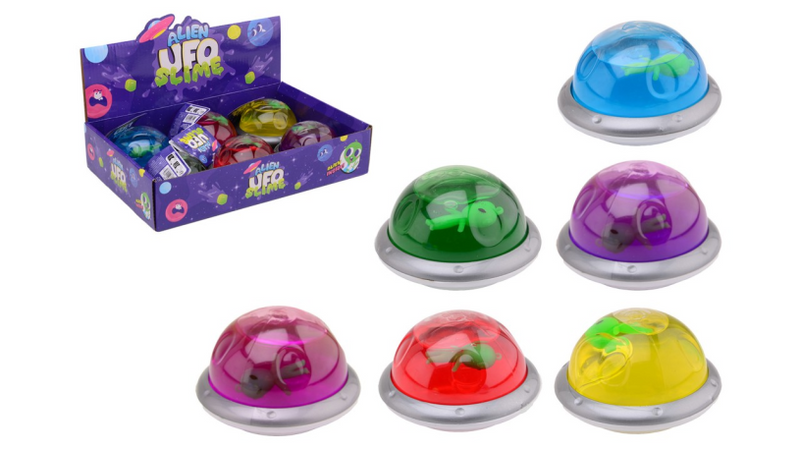 Johntoy ufo slime met alien in display 6 assorti