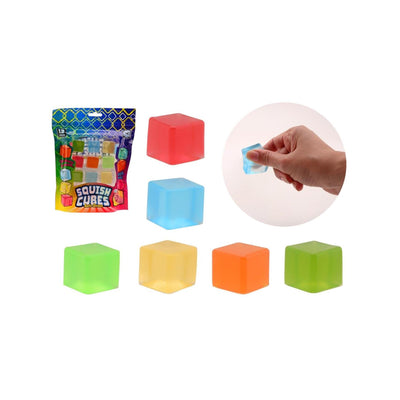 Johntoy anti stress squeeze kubussen, 12st.