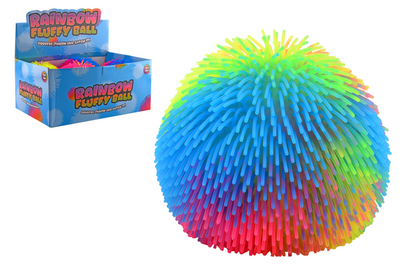 Johntoy regenboog fluffy bal, 22 cm