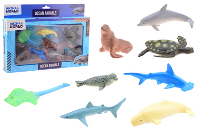 Johntoy zeedieren speelset - animal world - 8-delig speelgoed.