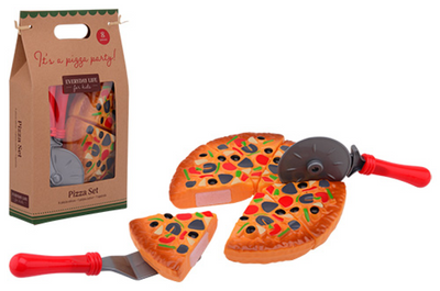 Johntoy home and kitchen magische pizza - speelgoedeten en -drinken - multicolor - kunststof - puntjes met klittenband