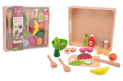 Joueco - salade set in houten tray