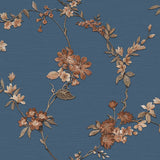 DUTCH WALLCOVERINGS DUTCH WALLCOVERINGS Behang Flower donkerblauw en bronskleurig - afbeelding 2