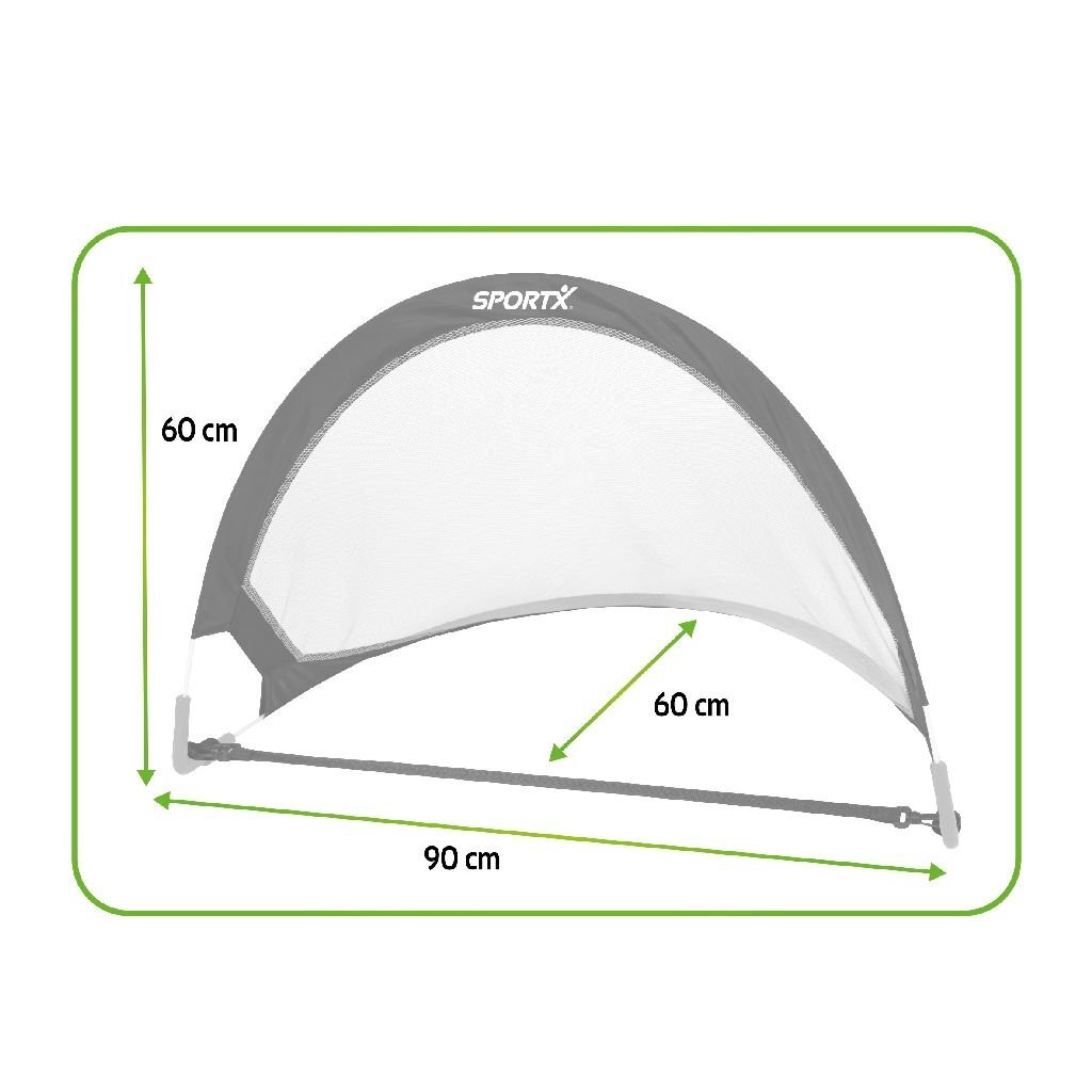 SportX Opvouwbare Voetbaldoelen 90x60x60 cm 2 Stuks Zwart Groen