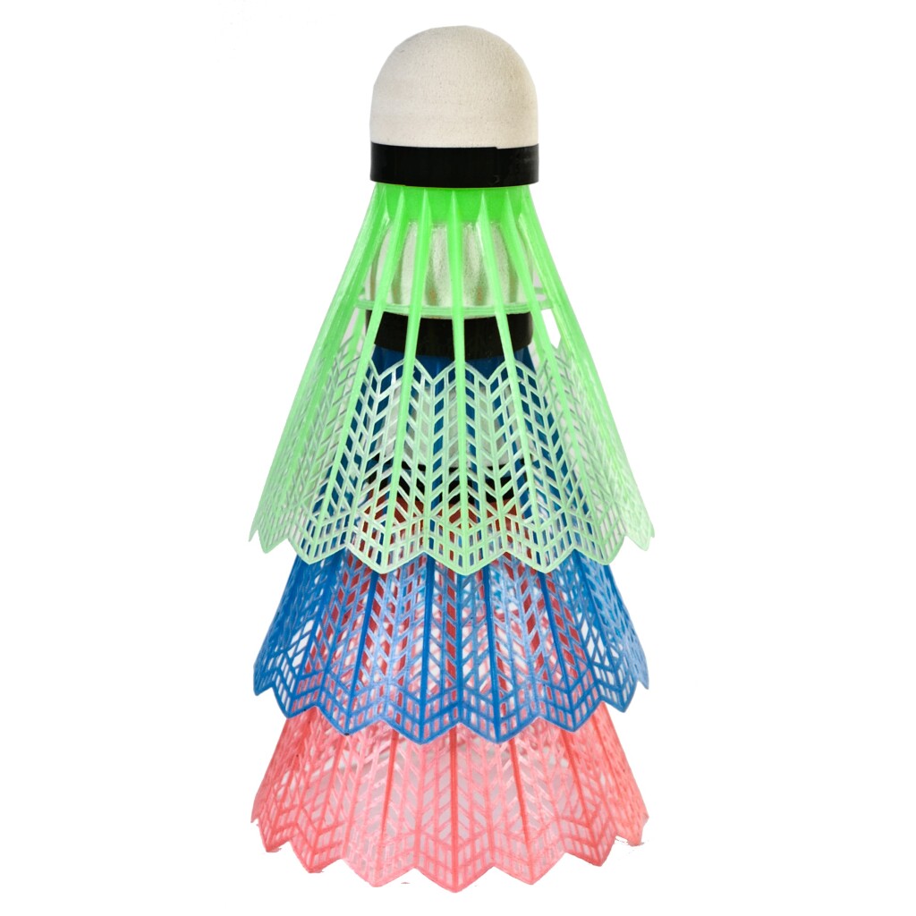 Sportx shuttles in koker 3 stuks rood groen blauw