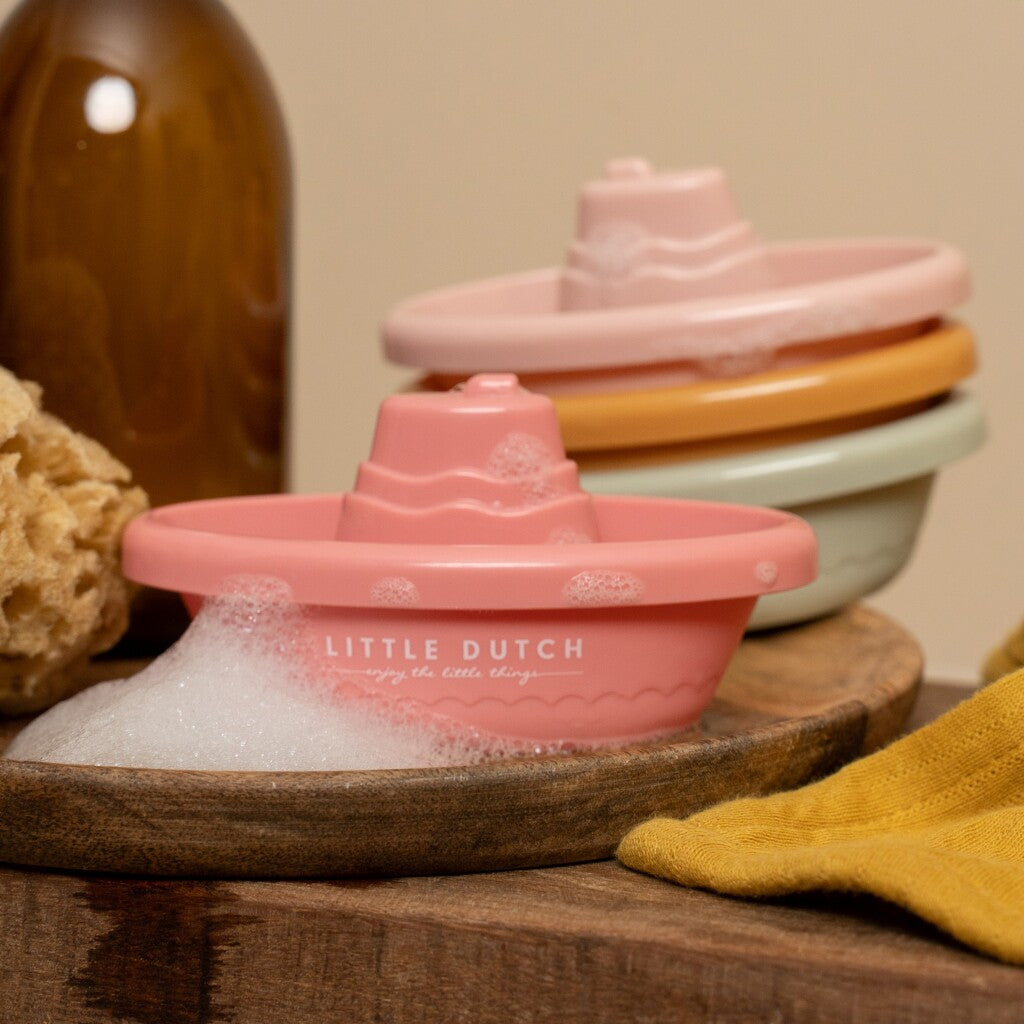 Little dutch badspeelgoed stapelbare badbootjes pink
