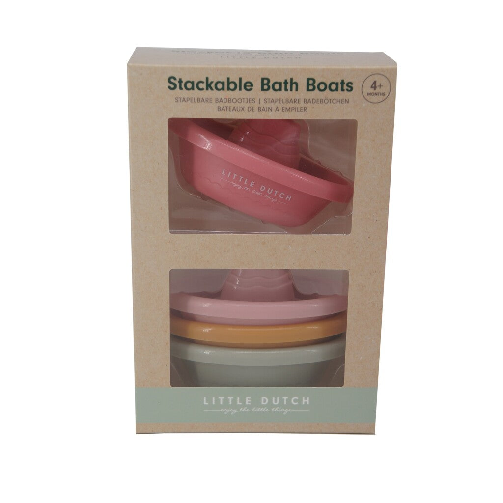 Little dutch badspeelgoed stapelbare badbootjes pink
