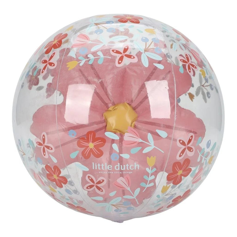 Little dutch pink flowers strandbal 3d figuur, 35cm