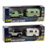 City car collection die-cast pick-up met trailer 1:50 assorti - afbeelding 1