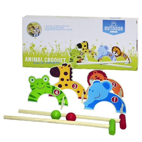 Outdoor play animal croquet - speelgoed - dierenvorm - 4 dierenpoortjes - kindvriendelijk