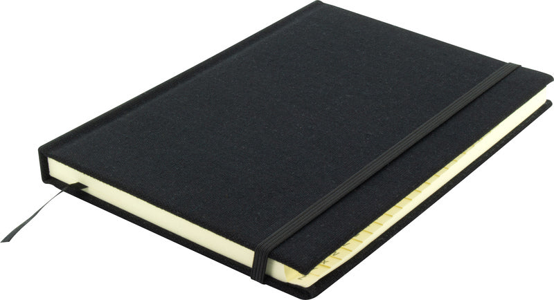 Kangaro k-5105 alfabetboek a5 a-z linnen hard cover zwart, 208 pagina's, leeslint, elastiek