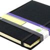 Kangaro k-5105 alfabetboek a5 a-z linnen hard cover zwart, 208 pagina's, leeslint, elastiek