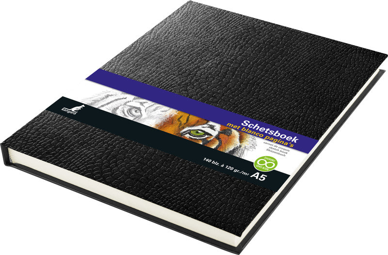 Kangaro schetsboek a5 - hardcover slang imprint - 140 blanco pagina's - 120 grams creme papier