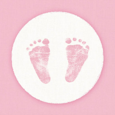 Ambiente servetten baby voetjes 33 cm roze
