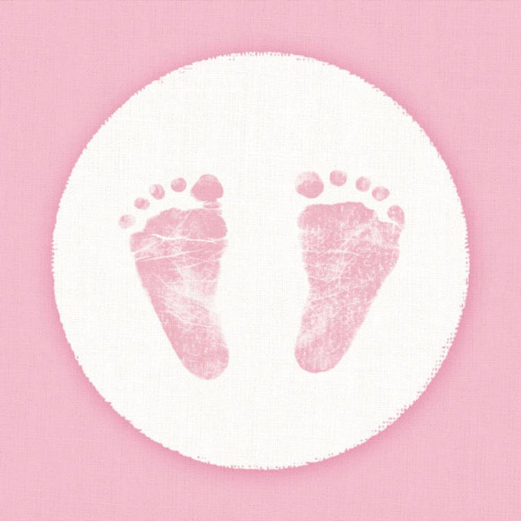 Ambiente servetten baby voetjes 33 cm roze