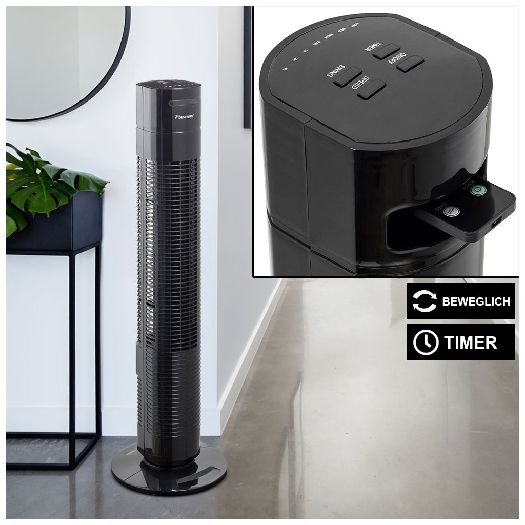 Bestron aft770zrc torenventilator 78 cm zwart