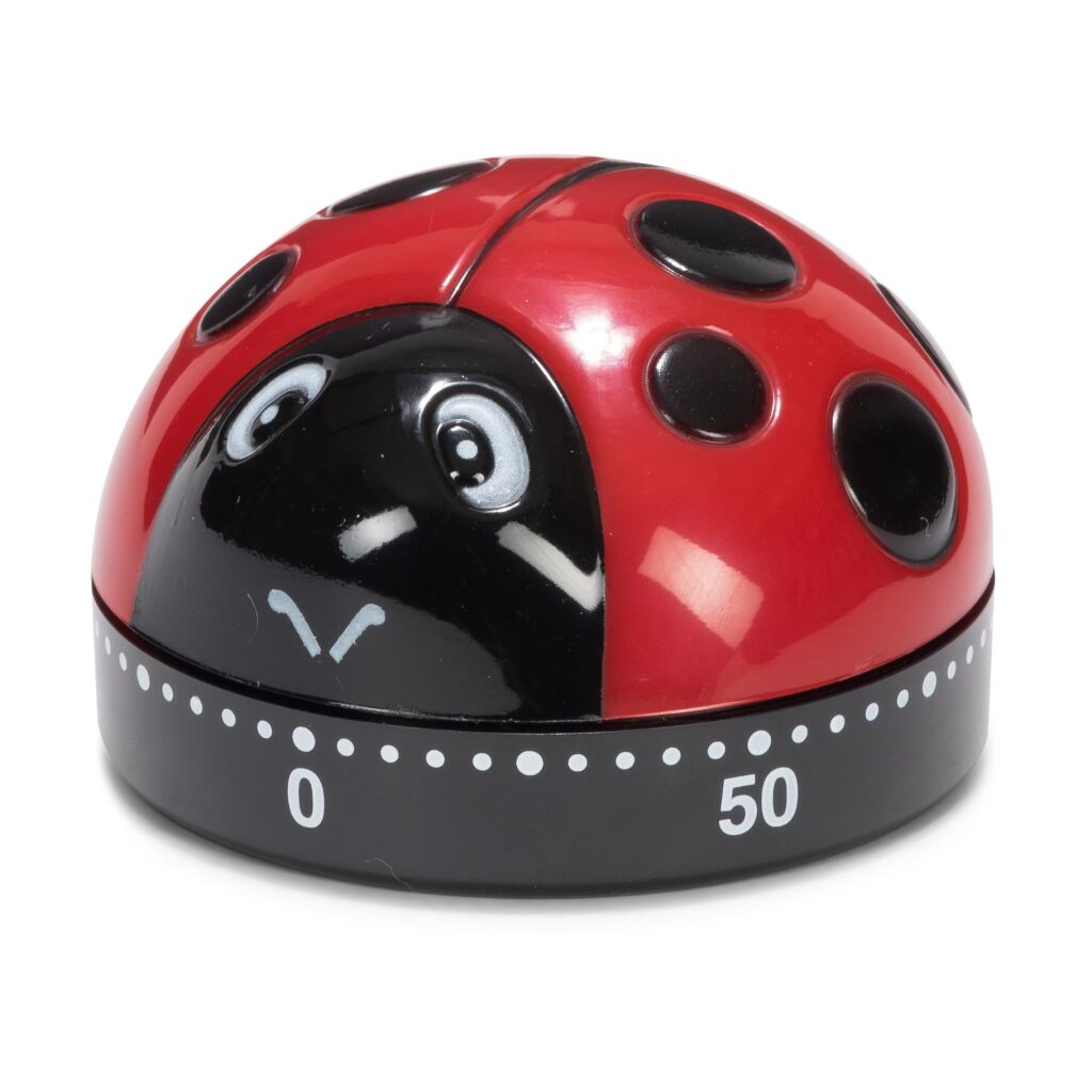 Patisse kookwekker lieveheersbeestje 6 cm zwart rood