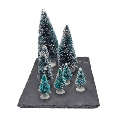 Mini kerstboompjes set van 8