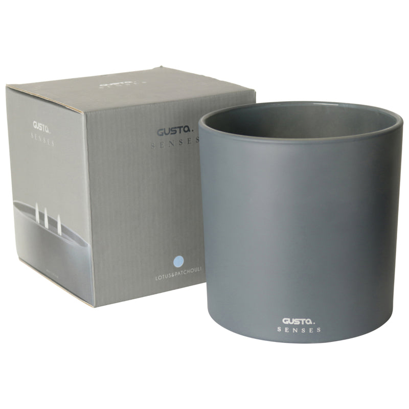 Gusta geurkaars lotus 15 branduren 15 cm grijs