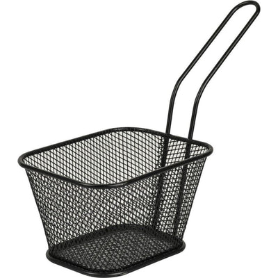 Gusta frietmandje 10.5x8.5x13.8 cm zwart aluminium