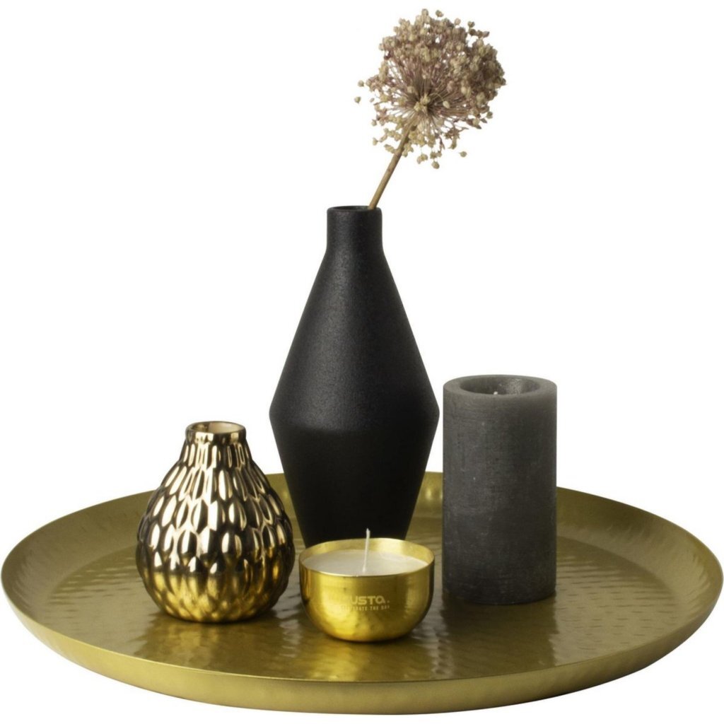 No brand gusta wand en decoratieschaal goud 38 cm | 5 stuks