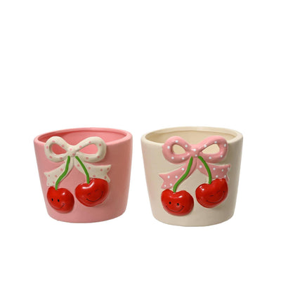 Decoris bloempot kersen dolomiet ã˜10,4xh9,1cm 2 assorti