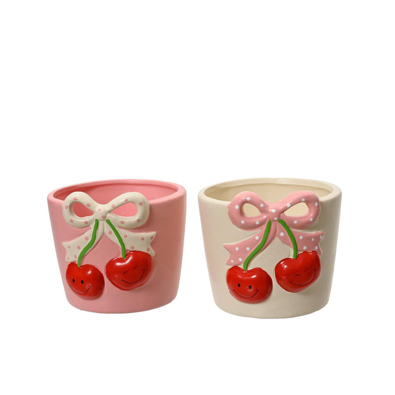 Decoris bloempot kersen dolomiet ø10,4xh9,1cm