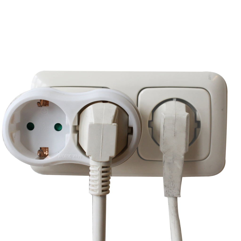 Scanpart tweewegstekker met randaarde wit