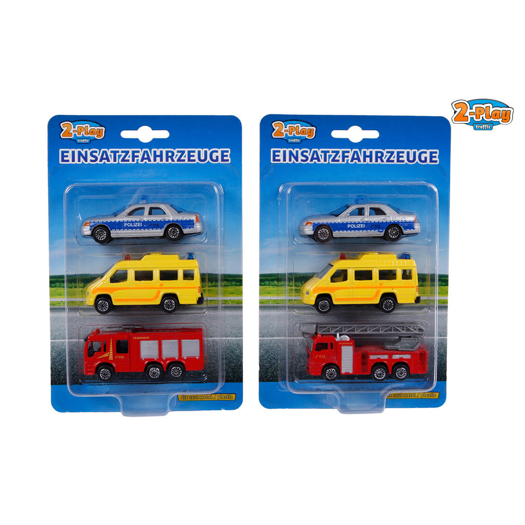 Basic 2-play traffic reddingsauto #039;s set politie brandweer ambulance