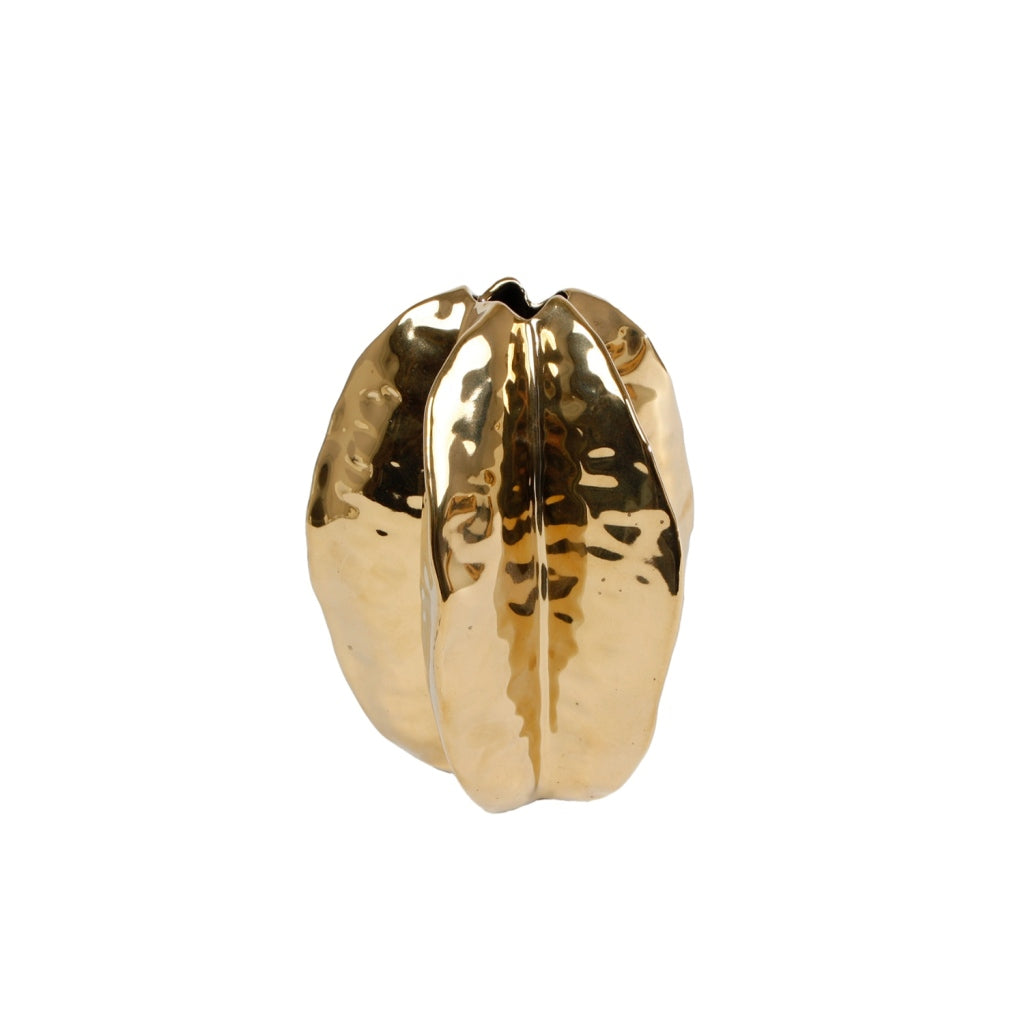 Diversen Vaas Goud Carambola Aardewerk 12,5x12,5x15,5cm