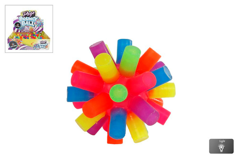 Lobbes stuiterbal pogo met licht - speelgoed bal 7,8cm met led effect.