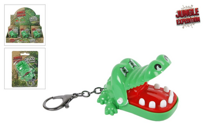 Jungle expedition bijtende krokodil sleutelhanger