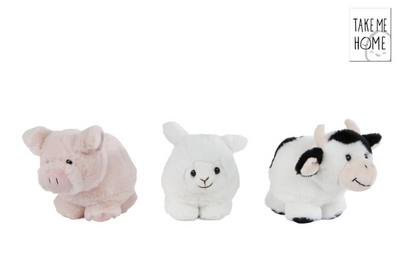 Take me home boerderijdieren pluche bol 3ass 12cm