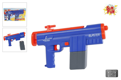 Sun fun waterpistool elektrisch blauw oranje, 34,5cm
