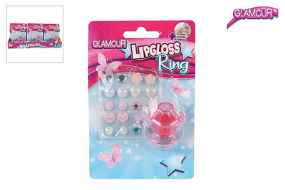 Van manen lipgloss ring en oorring stickers - glamour speelgoedset voor kinderen.