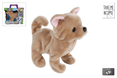 Take me home loophond bruin 21cm blaffend en kwispelend