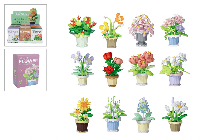Van manen bloemen bouwset plant in pot - bouwstenen speelgoed 365dlg.