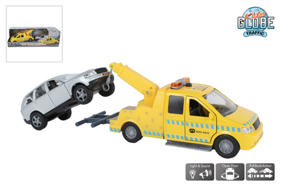 Kids globe afsleepwagen m auto licht geluid die cast pull back 26cm