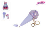 Glamour pen ijsje aan sleutelhanger paars 14cm - afbeelding 1
