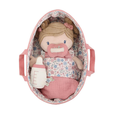 Little dutch babypop in mandje rosa 25cm