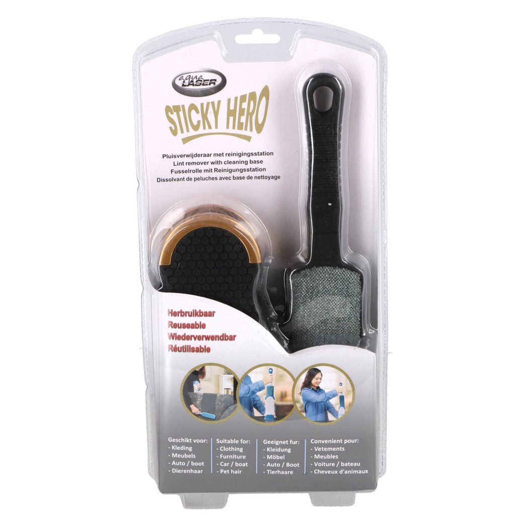 Overige merken aqua laser sticky hero kledingborstel goud zwart