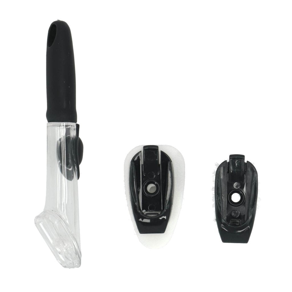Overige merken aqua laser afwasborstel met dispenser + schuurspons zwart wit