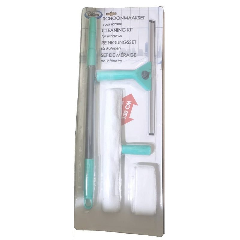 Aqua laser raamwisserset | complete set raamwissers | raamwisser met telescopische steel 130 cm