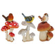 Esschert design paddenstoel met vogel s ass. 9,7x7,3x14,5cm polyresin