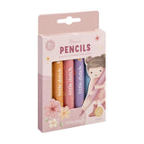 Little dutch rosa potloden kort dik set van 6 stuks - afbeelding 1