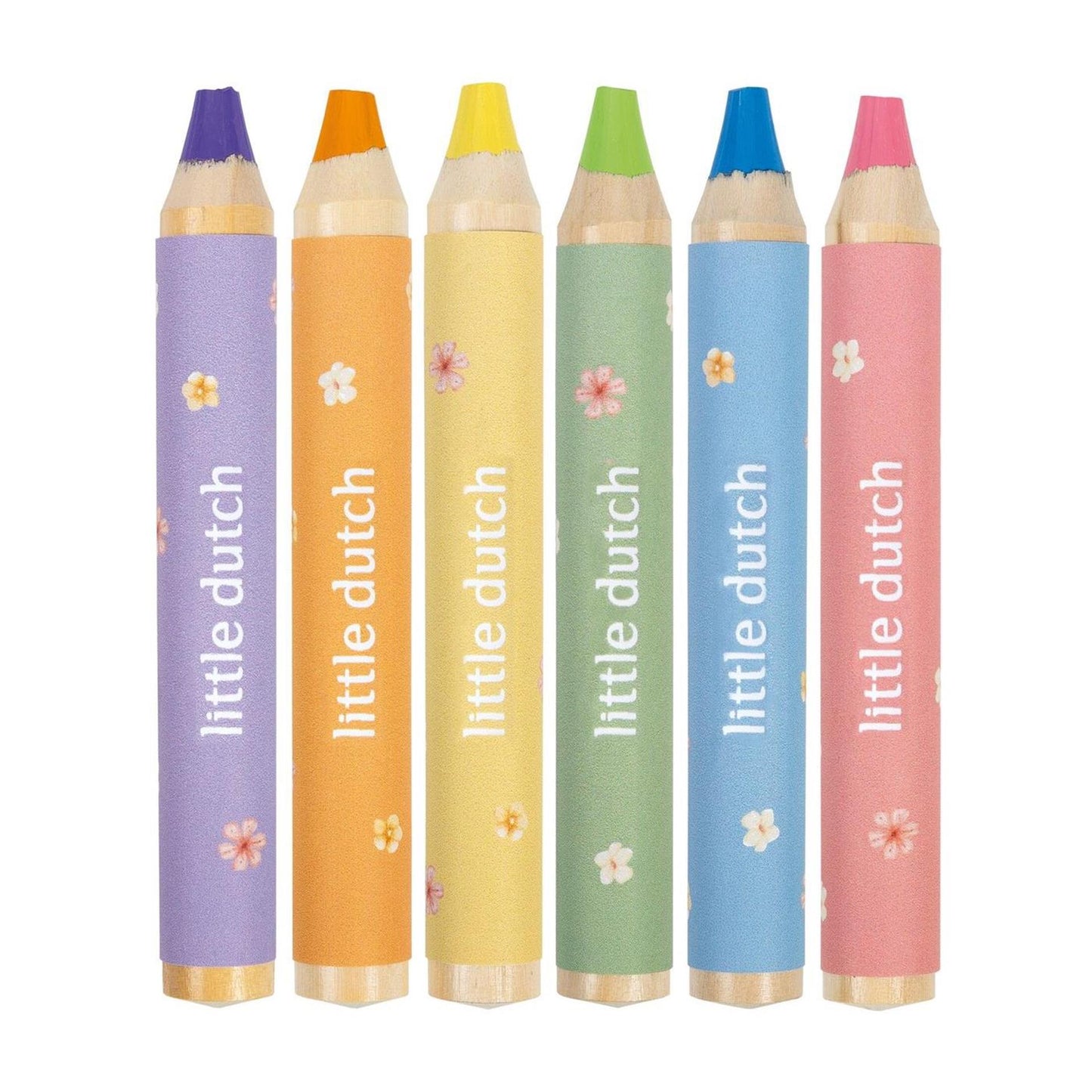 Little dutch rosa potloden kort dik set van 6 stuks