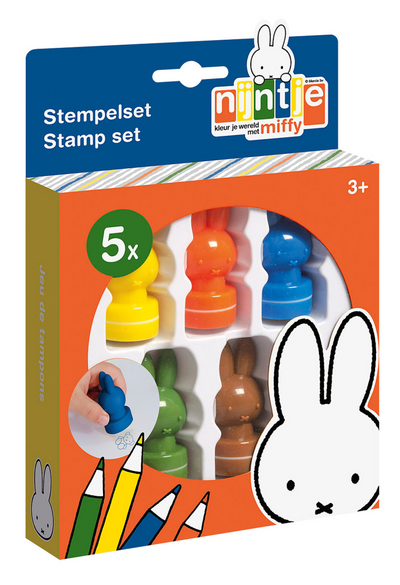 Bambolino nijntje stempels, 5 stuks zelf inktend, stempelen, stempelset - creatief peuter kleuter speelgoed - vanaf 3 jaar - toys knutselen junior