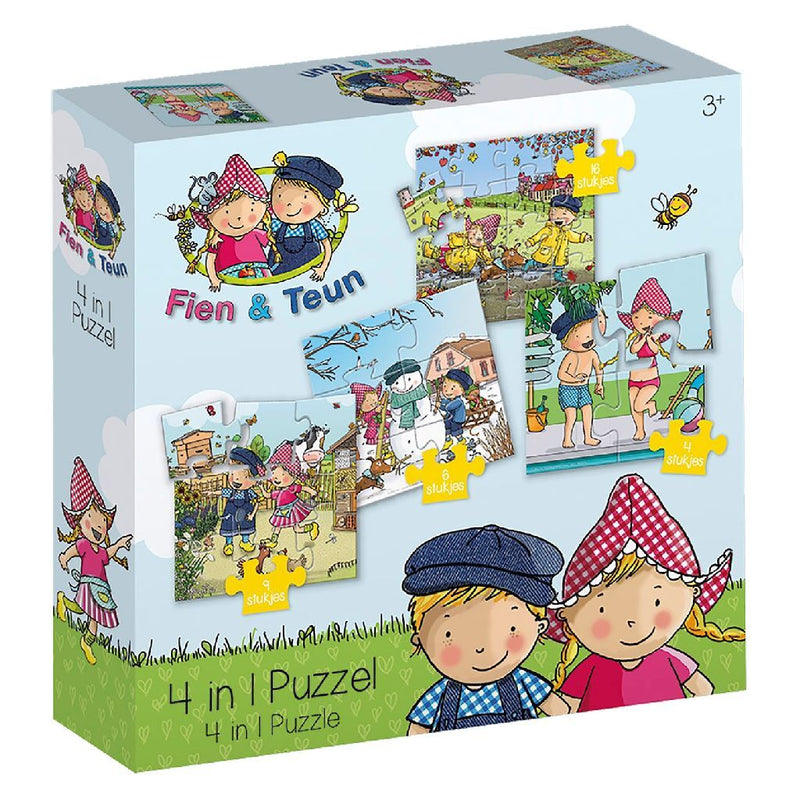 Bambolino toys fien en teun 4in1 puzzel 4-16 stukjes