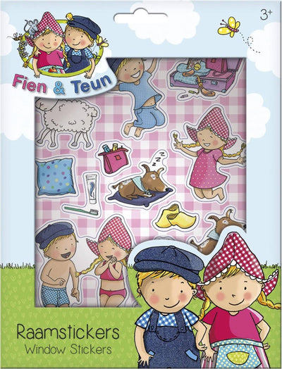 Fien teun verplaatsbare raamstickers - 4 stickervellen - met speelachtergrond - peuter en kleuter speelgoed - knutselen - voor meisjes en jongens - vanaf 3 jaar - speelgoed kinderen - bambolino toys